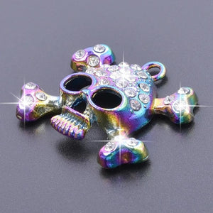 5PCS Rhinestone Skull Charms for Jewelry Making DIY Craft