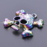 5PCS Rhinestone Skull Charms for Jewelry Making DIY Craft