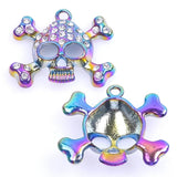 5PCS Rhinestone Skull Charms for Jewelry Making DIY Craft