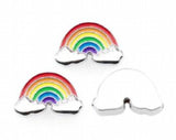20PCS/lot 8MM Rainbow Slide Charms for DIY Leather Wristband Keychains