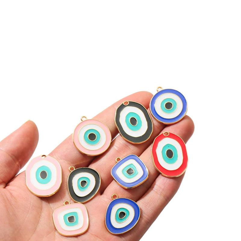 Colorful Enamel Eye Charms Pendant DIY Necklace Bracelet 14pcs/lot