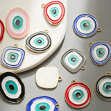 Colorful Enamel Eye Charms Pendant DIY Necklace Bracelet 14pcs/lot