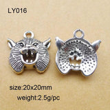 25pcs Alloy Leopard Head Charms Pendants Silver for DIY Jewelry Making