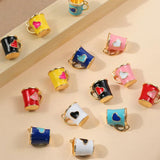 10pcs Colorful Enamel Heart Cup Charms 14x14MM DIY Jewelry Making Accessories