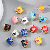 10pcs Colorful Enamel Heart Cup Charms 14x14MM DIY Jewelry Making Accessories