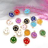 45pcs Mixed Enamel Alloy Smile Face Charms Pendants for DIY Jewelry Making