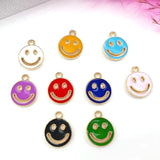 45pcs Mixed Enamel Alloy Smile Face Charms Pendants for DIY Jewelry Making