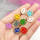 45pcs Mixed Enamel Alloy Smile Face Charms Pendants for DIY Jewelry Making