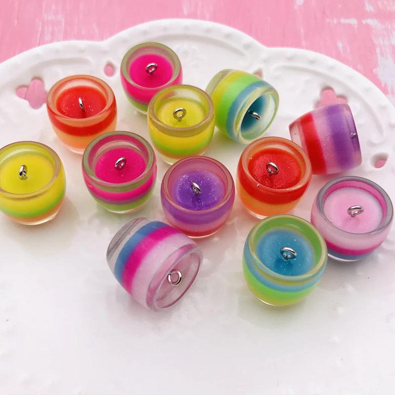 10pcs Colorful Drink Cup Charm for Keychain, Earring, Scrapbooking, DIY Making