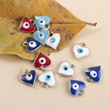 50pcs Mixed Heart Shape Eye Charms Pendants DIY for Jewelry Making