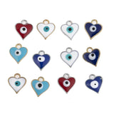 50pcs Mixed Heart Shape Eye Charms Pendants DIY for Jewelry Making