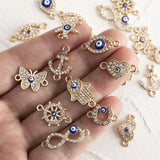 20pcs/lot Multi-style Rhinestones Crystal Eyes Charms Pendant for DIY Jewelry