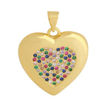 Heart Shape CZ Charms Pendants for Jewelry Making DIY