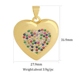 Heart Shape CZ Charms Pendants for Jewelry Making DIY