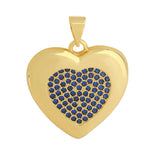 Heart Shape CZ Charms Pendants for Jewelry Making DIY