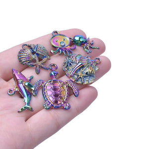 Ocean Marine Life Charms Turtle Starfish Shark Fish Octopus Crab Charms