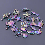 Ocean Marine Life Charms Turtle Starfish Shark Fish Octopus Crab Charms