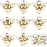 22Pcs 18K Plated Evil Eye Charms Triangle Charm Bulk Rhinestone Geometric Charm