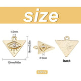 22Pcs 18K Plated Evil Eye Charms Triangle Charm Bulk Rhinestone Geometric Charm