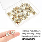 22Pcs 18K Plated Evil Eye Charms Triangle Charm Bulk Rhinestone Geometric Charm