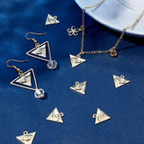 22Pcs 18K Plated Evil Eye Charms Triangle Charm Bulk Rhinestone Geometric Charm