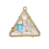4PCS 18MM 24K Plated Brass Triangle Beads Charms Pendants DIY Jewelry Findings