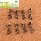 Grid Shoes Big Hole Beads 12Pcs European Charm Bracelets Dangle