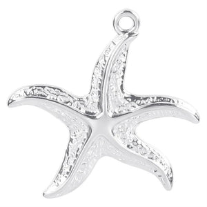 4Pcs Stainless Steel Starfish Charms for Jewelry Making DIY Craft