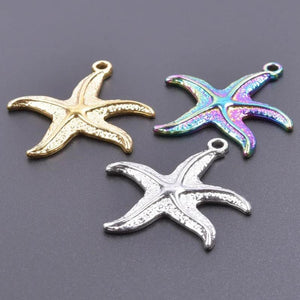 4Pcs Stainless Steel Starfish Charms for Jewelry Making DIY Craft