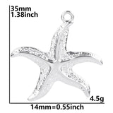 4Pcs Stainless Steel Starfish Charms for Jewelry Making DIY Craft