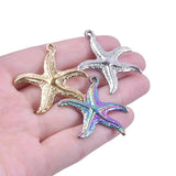 4Pcs Stainless Steel Starfish Charms for Jewelry Making DIY Craft