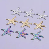 4Pcs Stainless Steel Starfish Charms for Jewelry Making DIY Craft