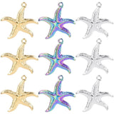 4Pcs Stainless Steel Starfish Charms for Jewelry Making DIY Craft