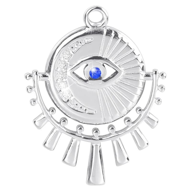 3Pcs Stainless Steel Sun Moon Devil Eye Charms for Jewelry Making