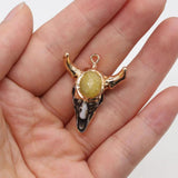 2 PCS Ox Head Shape Stone Pendant for DIY Jewelry Making