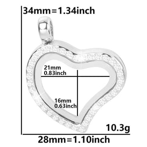 Glass Heart Photo Frame Charms for Jewelry Making DIY