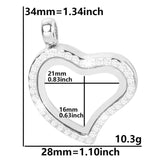 Glass Heart Photo Frame Charms for Jewelry Making DIY