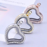 Glass Heart Photo Frame Charms for Jewelry Making DIY