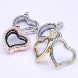 Glass Heart Photo Frame Charms for Jewelry Making DIY
