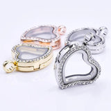 Glass Heart Photo Frame Charms for Jewelry Making DIY