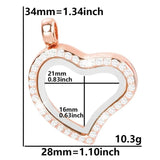 Glass Heart Photo Frame Charms for Jewelry Making DIY
