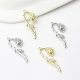 10PCS Zinc Alloy Wilted Rose Flower Charms for Necklace Jewelry Making