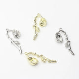 10PCS Zinc Alloy Wilted Rose Flower Charms for Necklace Jewelry Making