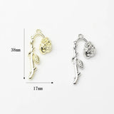 10PCS Zinc Alloy Wilted Rose Flower Charms for Necklace Jewelry Making