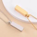 Vertical Bar Urn Necklace Cremation Jewelry Stainless Steel Keepsake Pendant
