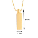 Vertical Bar Urn Necklace Cremation Jewelry Stainless Steel Keepsake Pendant