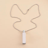 Vertical Bar Urn Necklace Cremation Jewelry Stainless Steel Keepsake Pendant