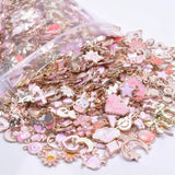 50Pcs Random Charms Pack Heart Wing Butterfly Cat Moon Star Breloque Animal Flow