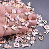 50Pcs Random Charms Pack Heart Wing Butterfly Cat Moon Star Breloque Animal Flow