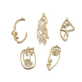 Raw Brass Hollow Face Hand Charms for Earrings DIY Craft